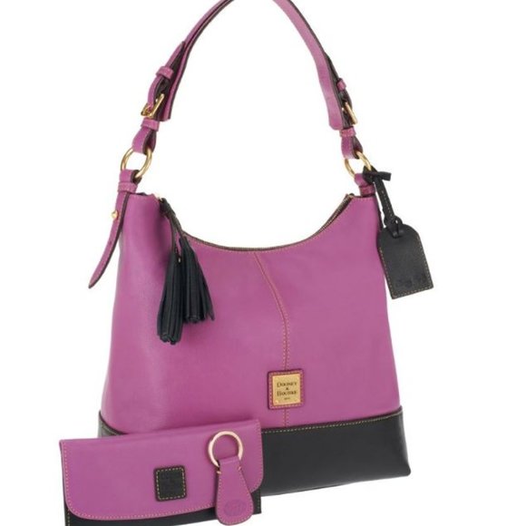 Dooney & Bourke Handbags - Dooney & Bourke Orchid Pink Black Shoulder Bag